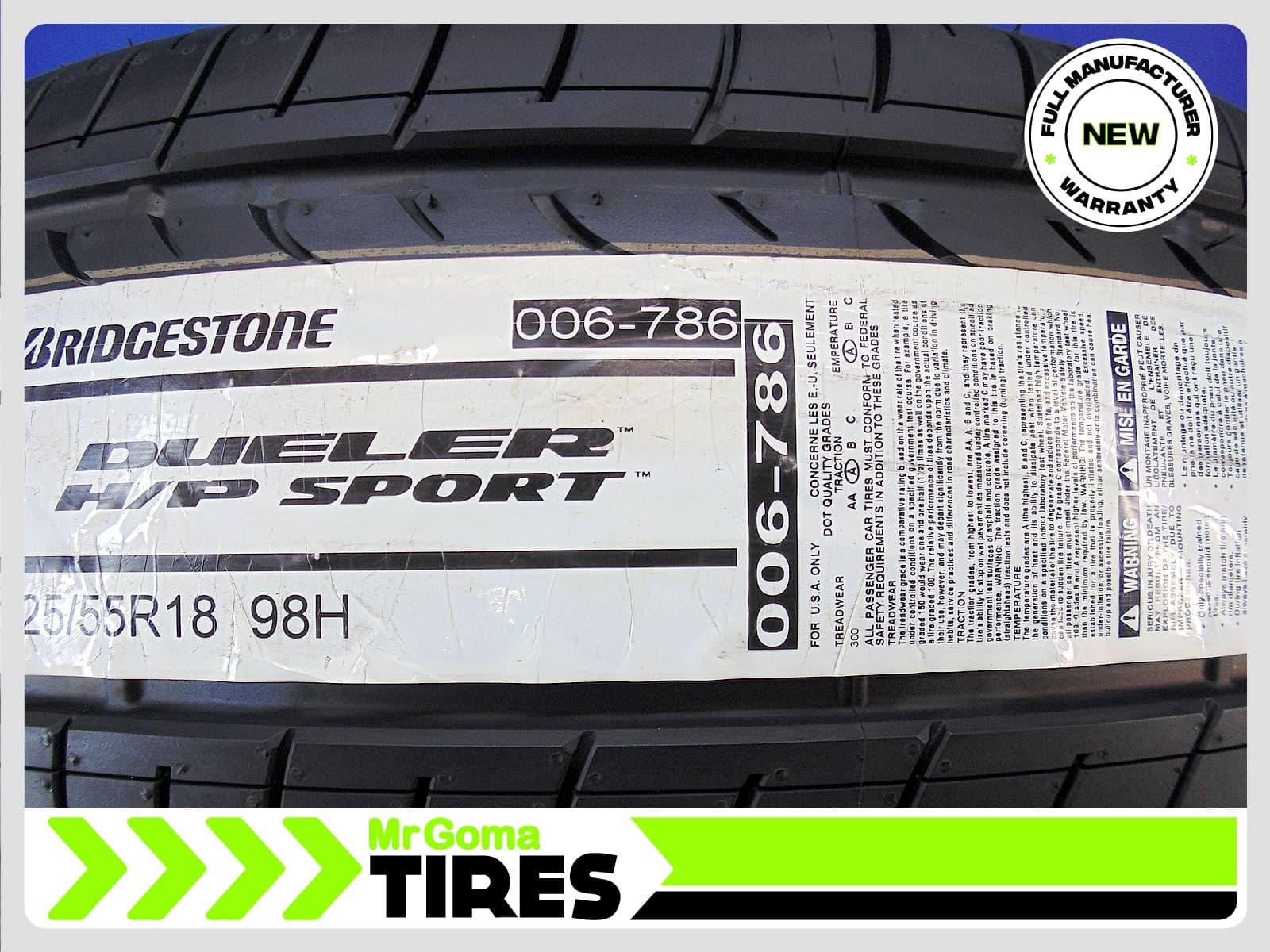 BRIDGESTONE DUELER H/P SPORT 225/55/18