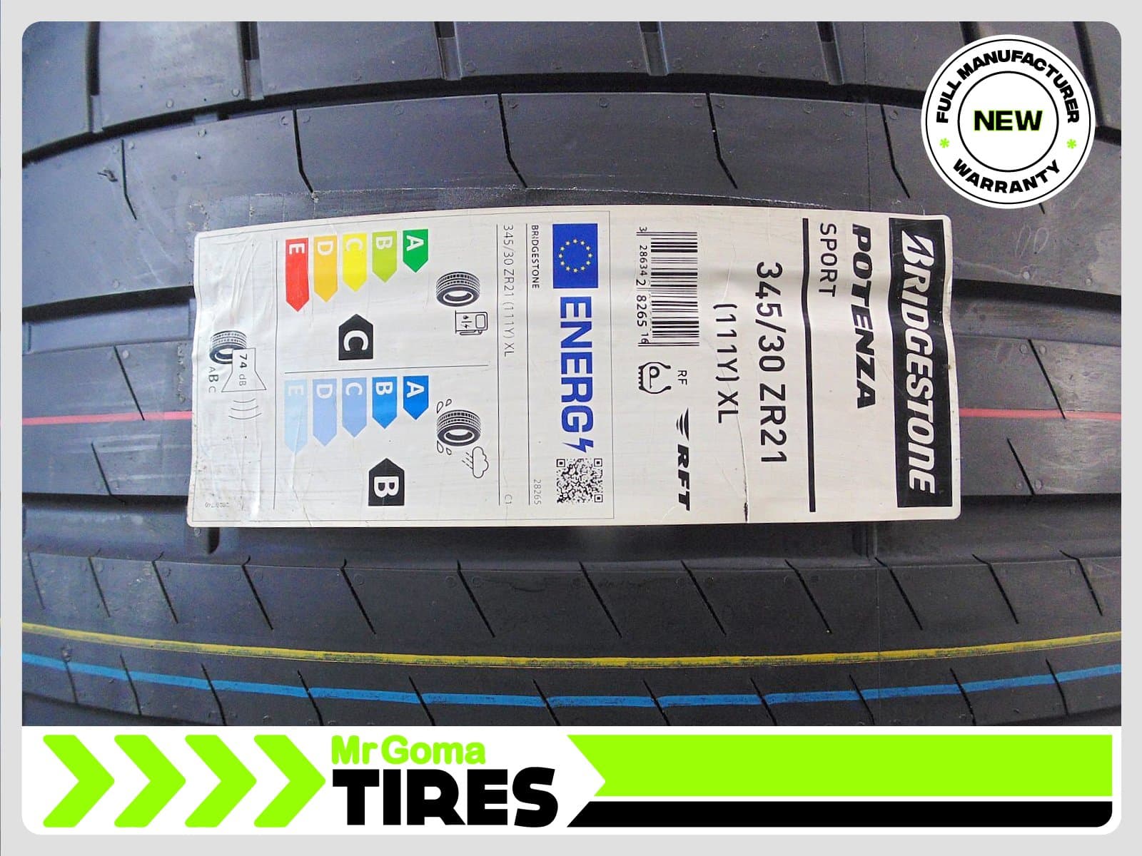 BRIDGESTONE POTENZA SPORT L RFT XL 345/30/21