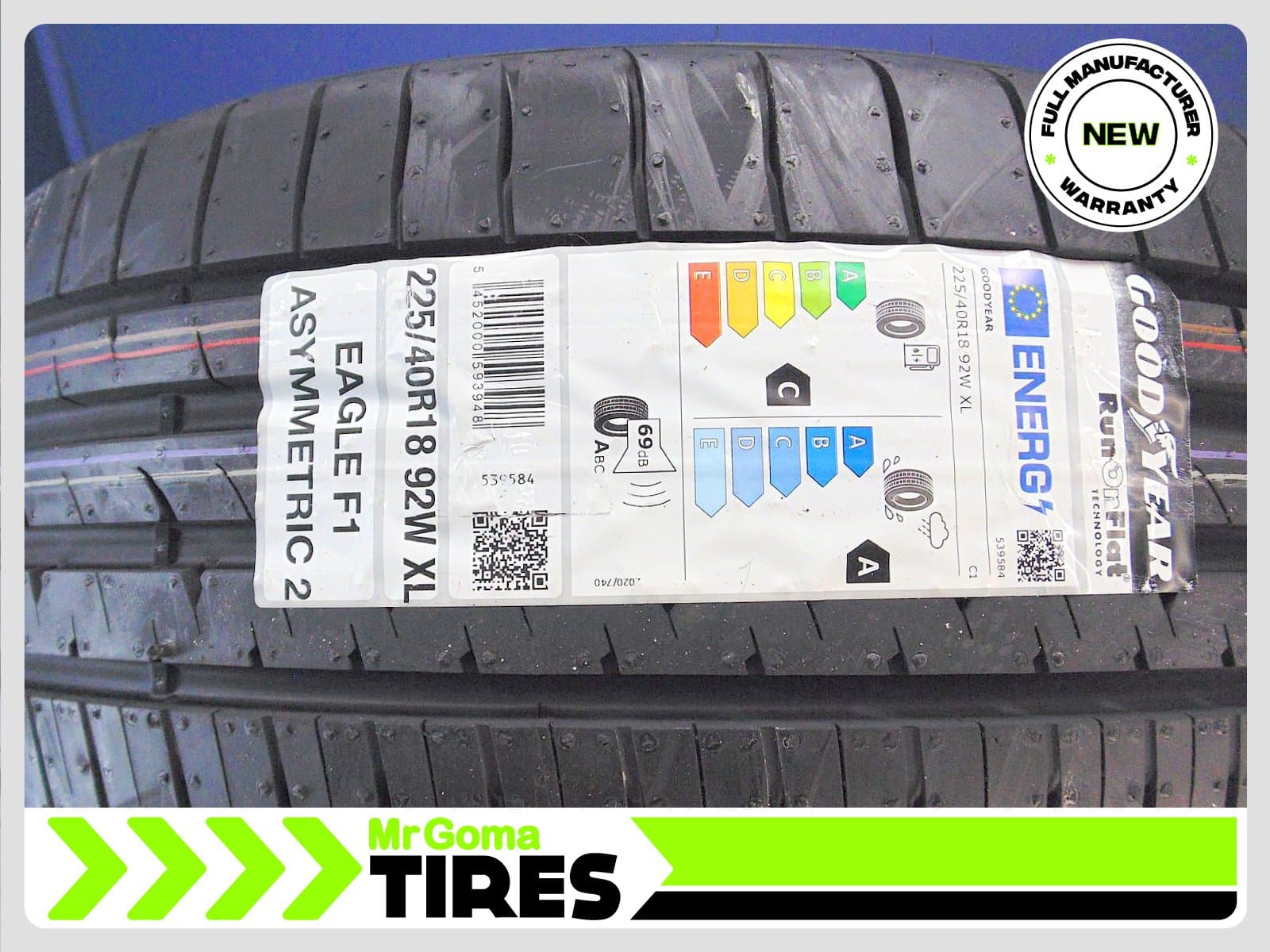 GOODYEAR EAGLE F1 ASYMMETRIC 2 MOE RFT XL 225/40/18