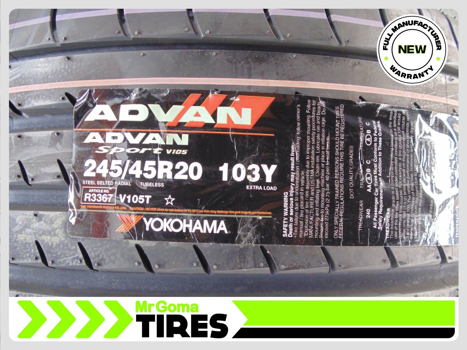 YOKOHAMA ADVAN SPORT V105 XL 245/45/20