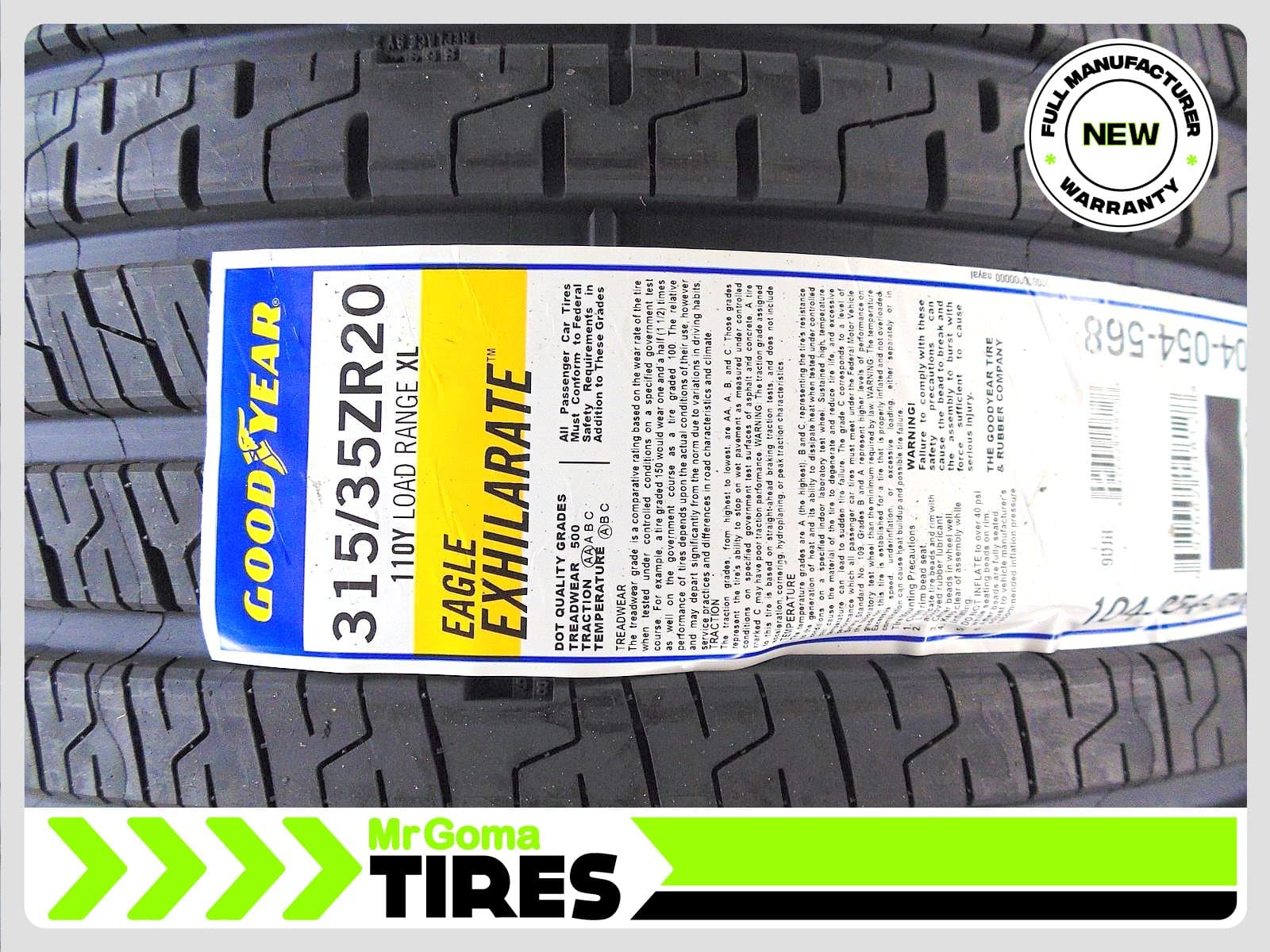 GOODYEAR EAGLE EXHILARATE XL 315/35/20
