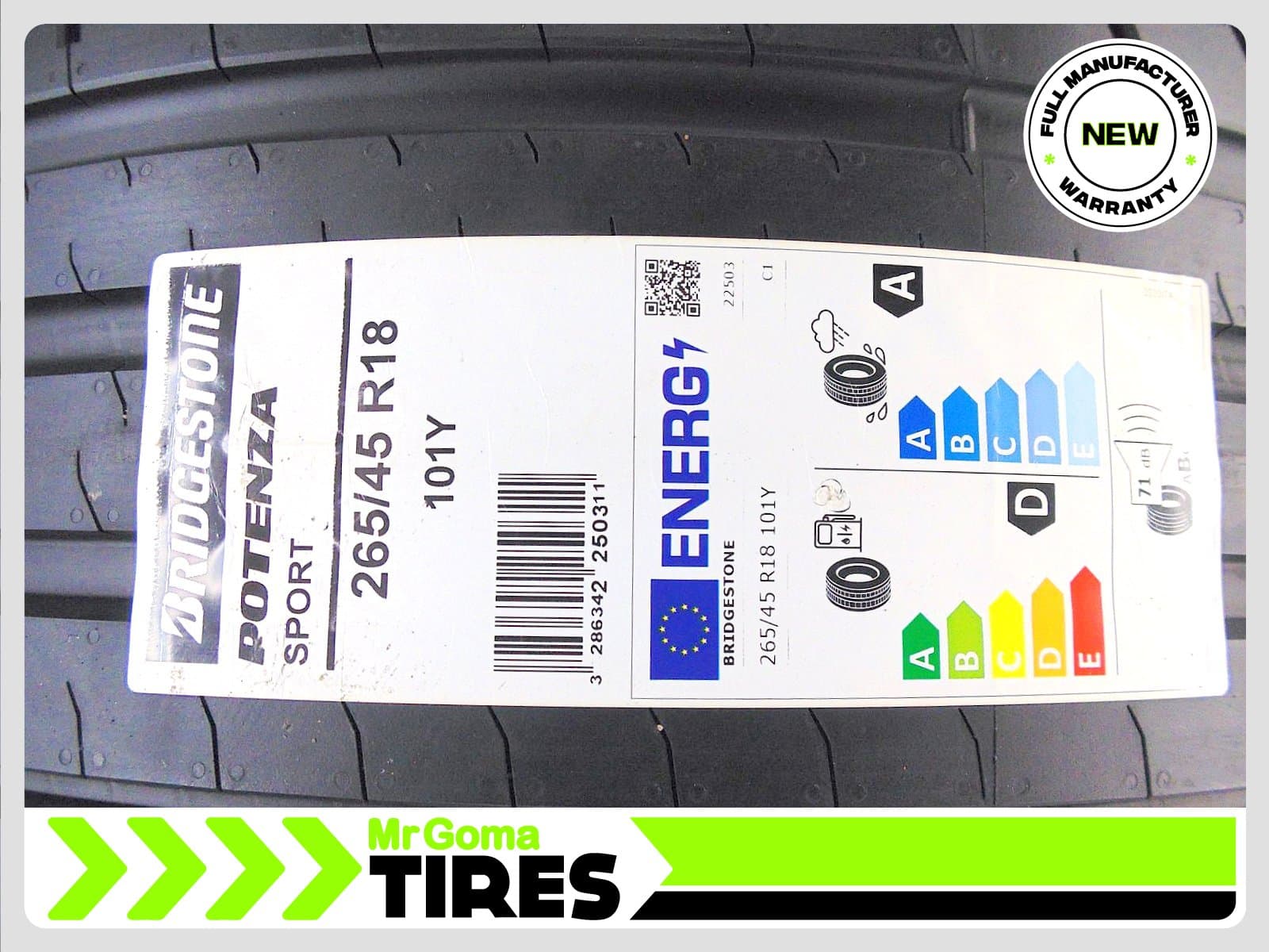 BRIDGESTONE POTENZA SPORT XL 265/45/18