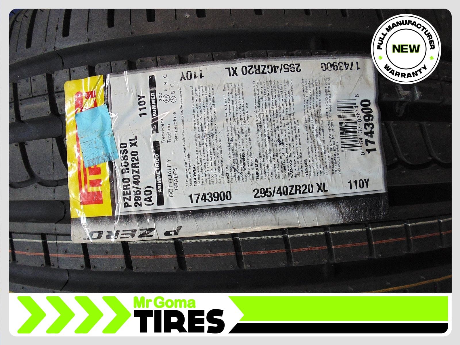 PIRELLI P ZERO ROSSO AO XL 295/40/20